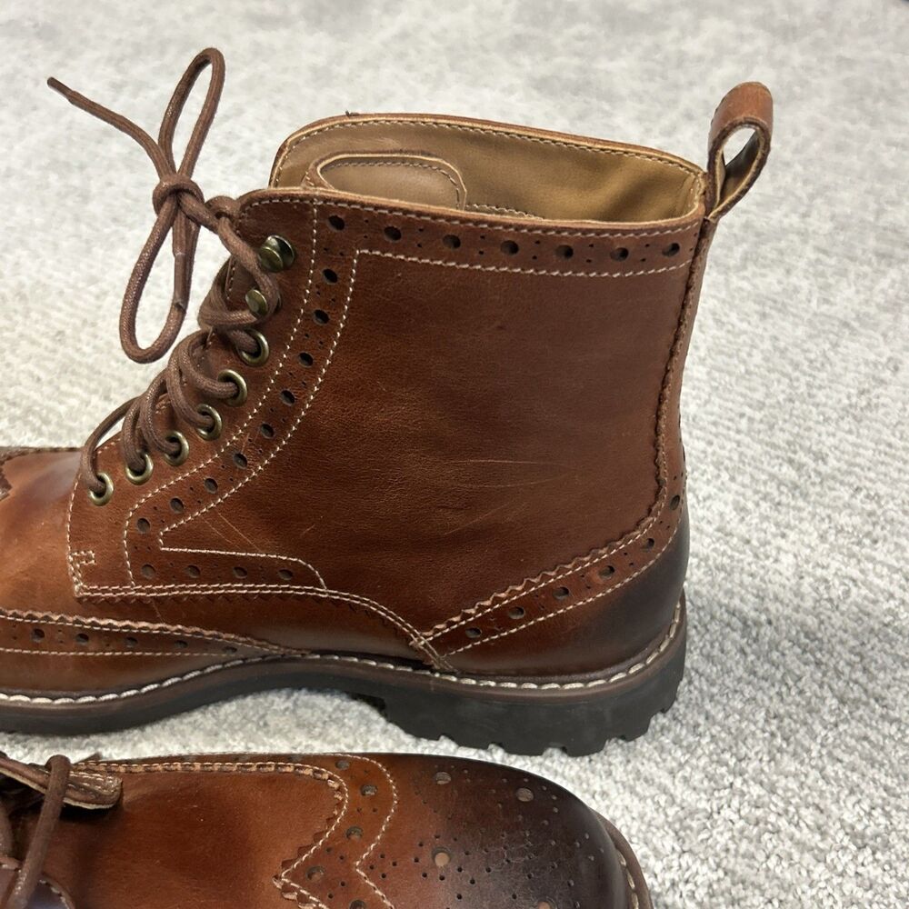 Clarks Montacute Lord Brogue Style Chukka Boots Mens 9.5 Leather Brown Wingtip - Picture 12 of 12